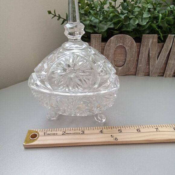 Vtg. Bleikristall Anna Hutte Footed 24% Lead Crystal‎ Covered Candy Dish Germany - Picture 11 of 11